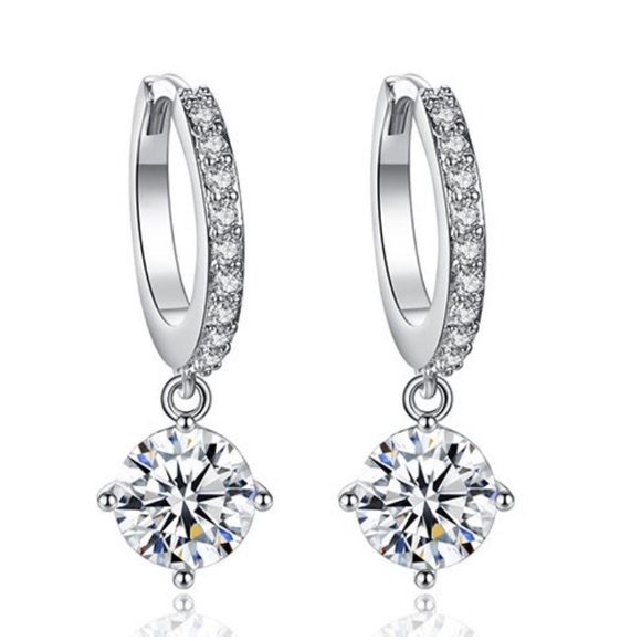 Jewelry - White Gold Plated CZ Earrings